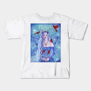 Lady of winter fairy by Renee Lavoie Kids T-Shirt